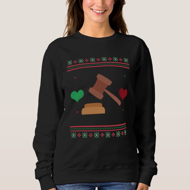 Camiseta Lawyer Ugly Christmas Sweater Judge Attorney (Frente)