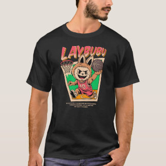 Camiseta Laybubu - Personagem Labubu jogando basquete