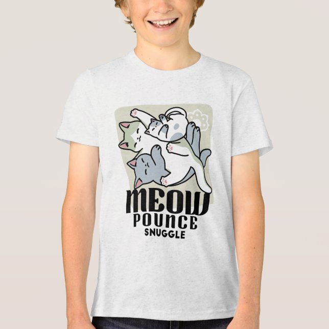 Camiseta Lazer - Design de Gatos Preguiçosos (Frente)