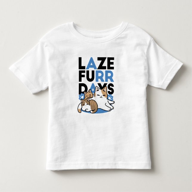Camiseta Lazer - Design de Gatos Preguiçosos (Frente)