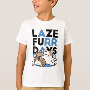 Camiseta Lazer - Design de Gatos Preguiçosos