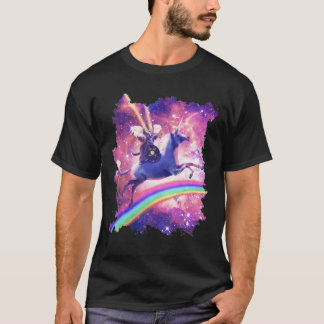 Camiseta Lázice Warrior Space Cat Dirigindo Unicórnio Com I