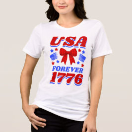 Camiseta Lazo Xadrez Vermelho EUA Para Sempre 1776