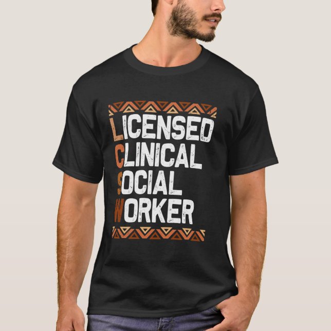 Camiseta LCSW Mês da História Negra Assistente Social Clíni (Frente)
