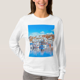 Camiseta ldp MYKONOS - navios de pesca - porto - panorama