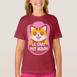 Camiseta Le Chat Fait Miaou Cute French Orange Tabby
