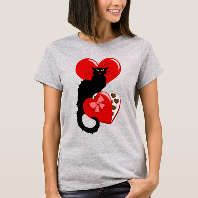 Camiseta Le Chat Noir Heart Candy Dia dos Namorados  (Frente)