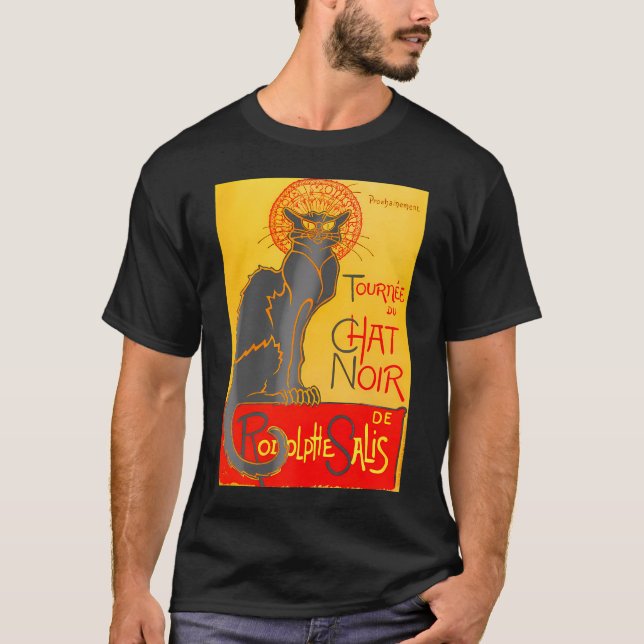 Camiseta Le Chat Noir The Black Cat Art Nouveau (Frente)