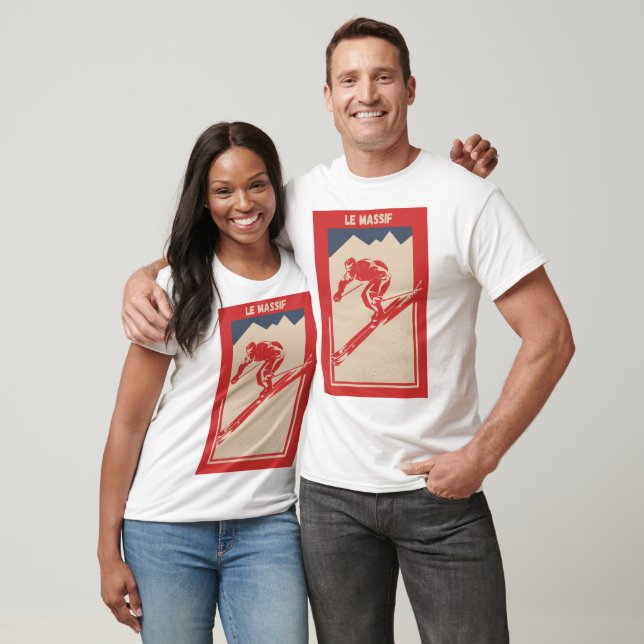 Camiseta Le Massif de Charlevoix em Quebec, Canadá - Esqui (Unissex)