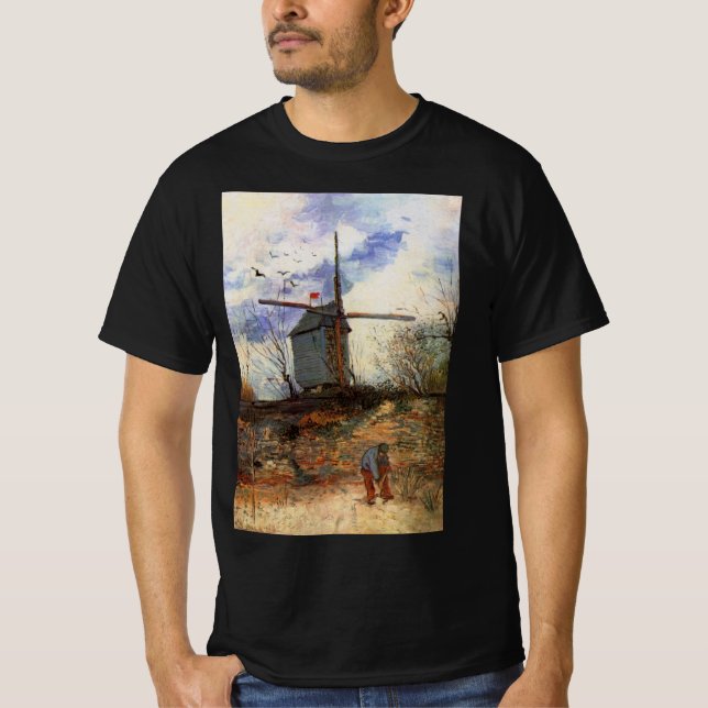 Camiseta Le Moulin de la Galette por Vincent van Gogh (Frente)