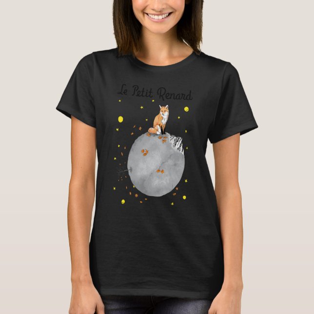 Camiseta Le Petit Renard Fox Moon Space Planets Fa (Frente)