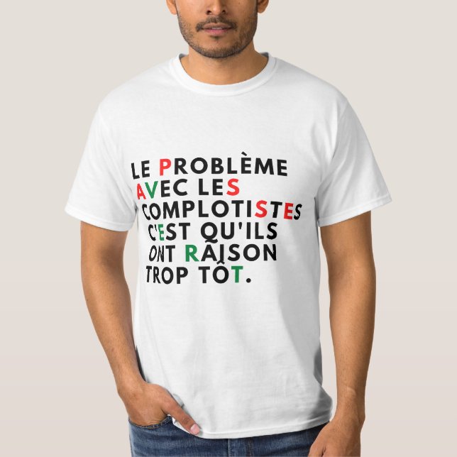 Camiseta Le problème avec les complotistes   (Frente)