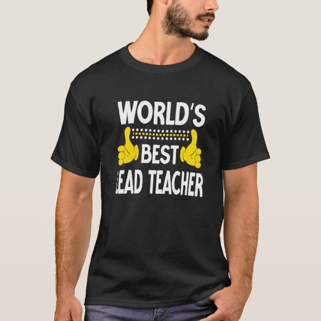 Camiseta Lea de profissão de professor líder mundial (Frente)