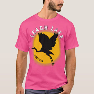 Camiseta Leach Lake no Michigan Heron Sunrise