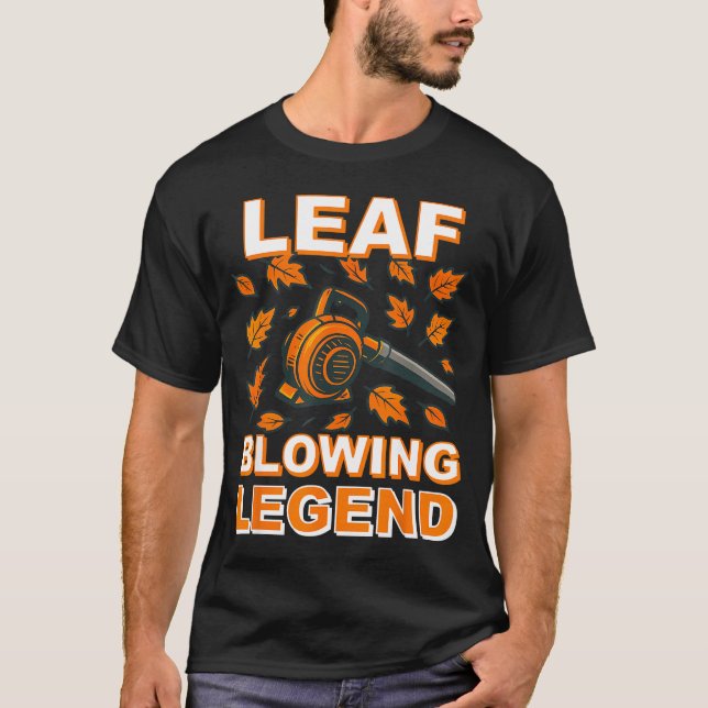 Camiseta Leaf Blower Shirt Men Funny Lawn Care Leaf Blowing (Frente)