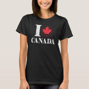 Camiseta Leaf Heart Canada Day Mapeou Folha Orgulhosa Canad