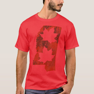 Camiseta Leaf Red State Of Mississippi Oversized
