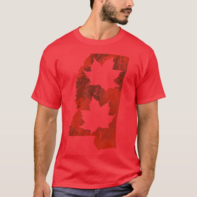 Camiseta Leaf Red State Of Mississippi Oversized (Frente)