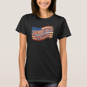 Camiseta League City National Texas Day Vintage American Fl