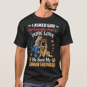 Camiseta Lealdade & Pura Amor Cão Shepherd Alemão