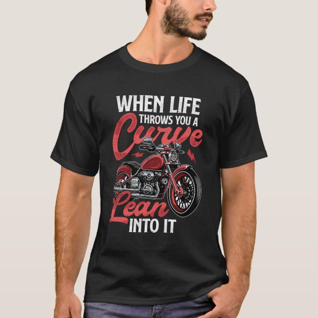 Camiseta Lean In Funny Biker Cota Motocicleta R (Frente)