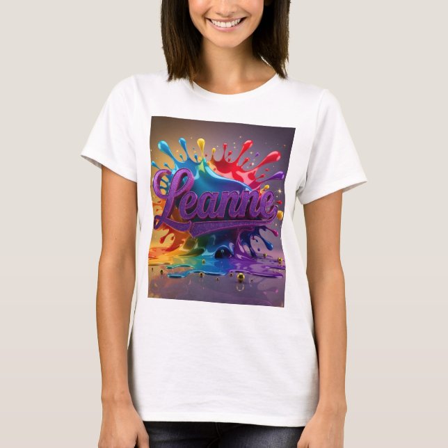 Camiseta Leanne Personalized White Shirt – Gift for Her (Frente)
