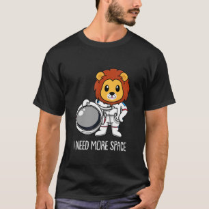 Camiseta Leão Astronauta Leoa Grande Felino Animal Eu Prec