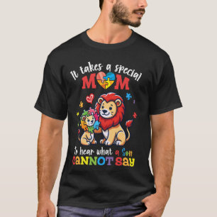 Camiseta Leão Autismo É Precisa Uma Mãe Especial Para Ouvir