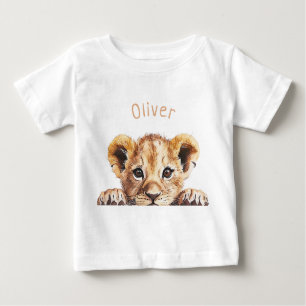 Camiseta Leão-Bebê-Cute Personalizado
