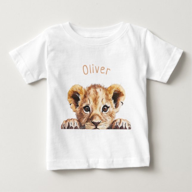 Camiseta Leão-Bebê-Cute Personalizado (Frente)