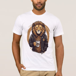 Camiseta Leão Bebendo Café design