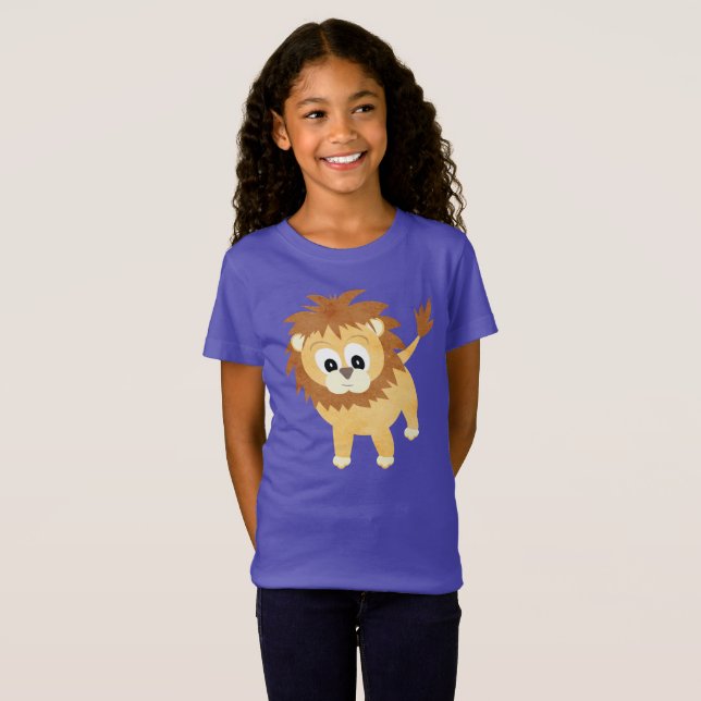 Camiseta Leão bonito Cub do bebê (Frente Completa)