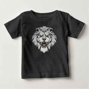 Camiseta Leão branco de safra infantil com "Acredite" Impre