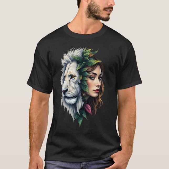 Camiseta Leão Branco e Mulher (Frente)