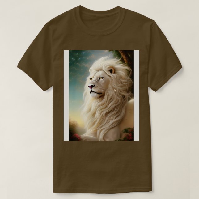 Camiseta Leão branco magnífico (Frente do Design)