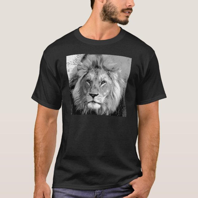 Camiseta Leão branco preto (Frente)