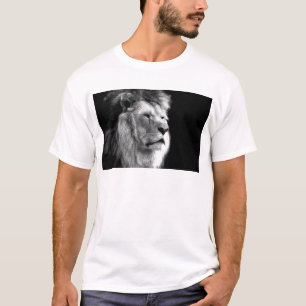 Camiseta Leão branco preto