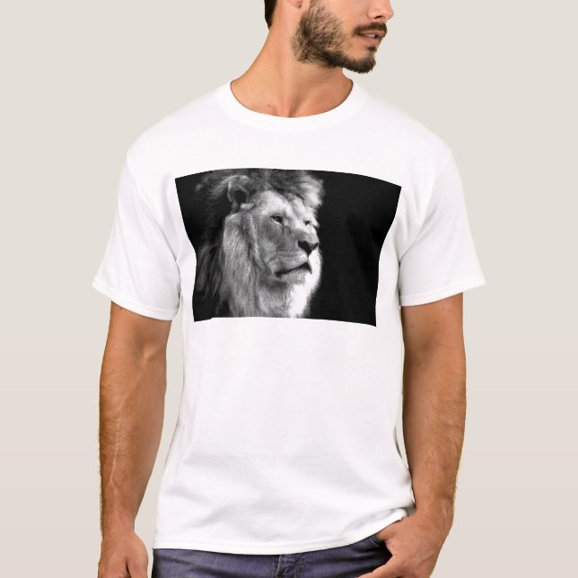 Camiseta Leão branco preto (Frente)