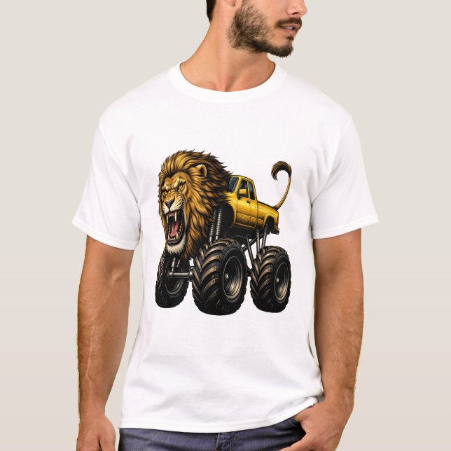 Camiseta Leão Caminhão Monstro Off Road (Frente)