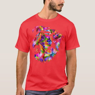 Camiseta Leão Colorido de Animais Selvagens