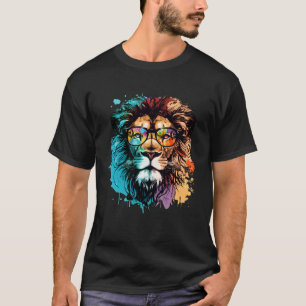 Camiseta Leão Colorido legal Leão Animal