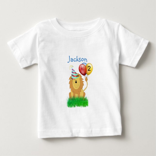 Camiseta Leão com Balão de Aniversário (Frente)