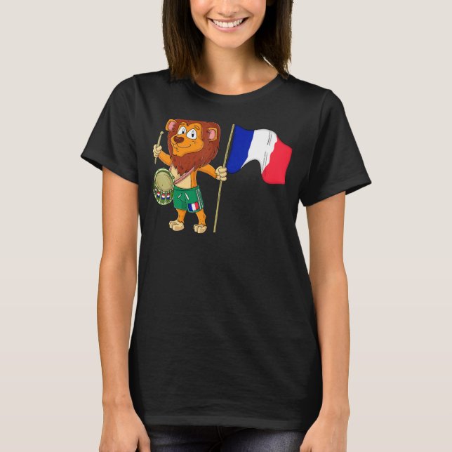 Camiseta Leão com bandeira francesa (Frente)