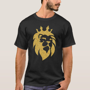 Camiseta Leão com Coroa - Estilo Dourado 1