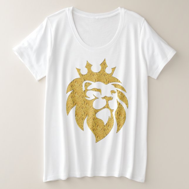 Camiseta Leão com Coroa - Estilo Dourado 1 (Frente do Design)