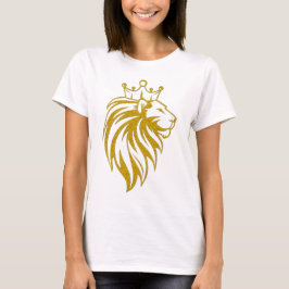 Camiseta Leão com Coroa - Estilo Dourado 2
