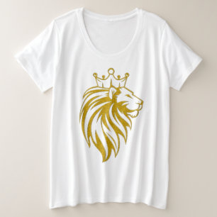 Camiseta Leão com Coroa - Estilo Dourado 2