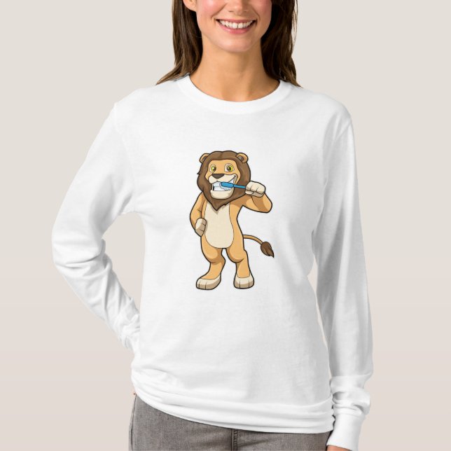 Camiseta Leão com escova de dentes (Frente)