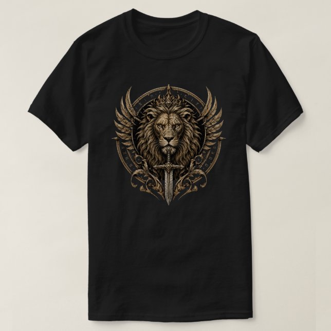Camiseta Leão com Espada (Frente do Design)