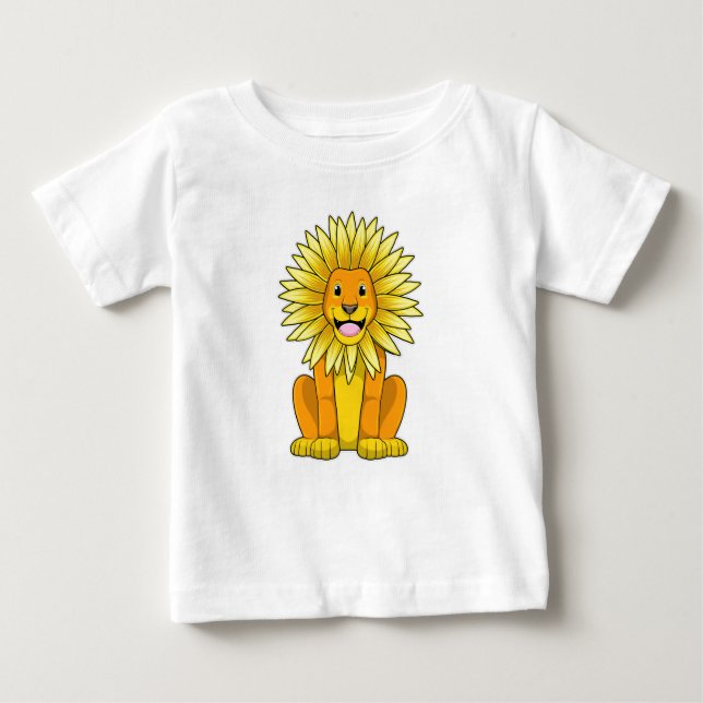 Camiseta Leão com Flor de Girassol (Frente)